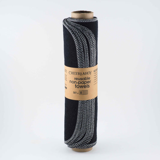 Non-Paper Towel 8pk Pre-Rolled (Black)